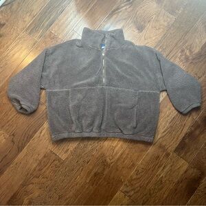 Cozy Mauve Brown Women’s Maternity Sherpa Pullover